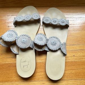 Jack Rogers slide on sandals.